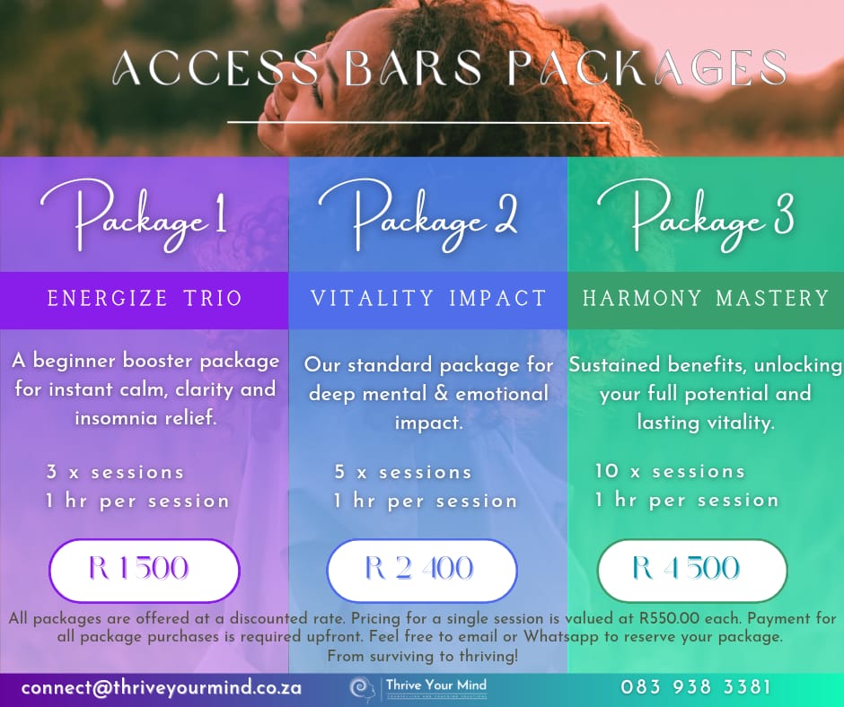 Access Bars Therapy package options and prices